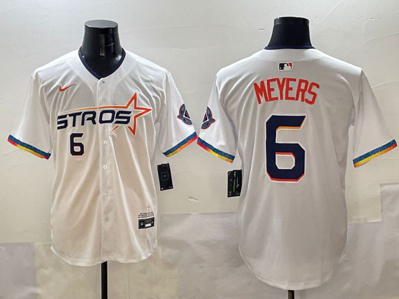 Men Houston Astros 6 Meyers White Four generations Joint Name 2025 Nike MLB Jersey style 4